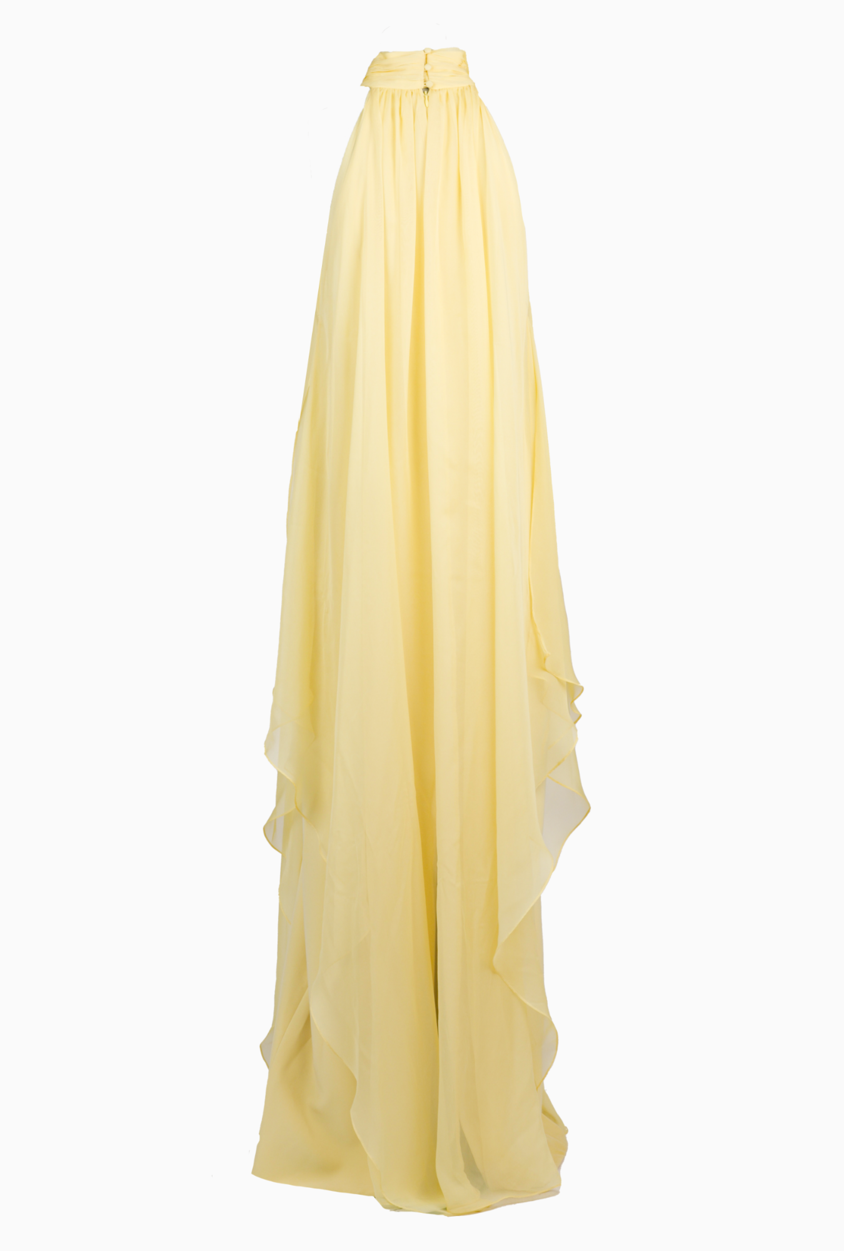 Halston Yellow Chiffon Dress