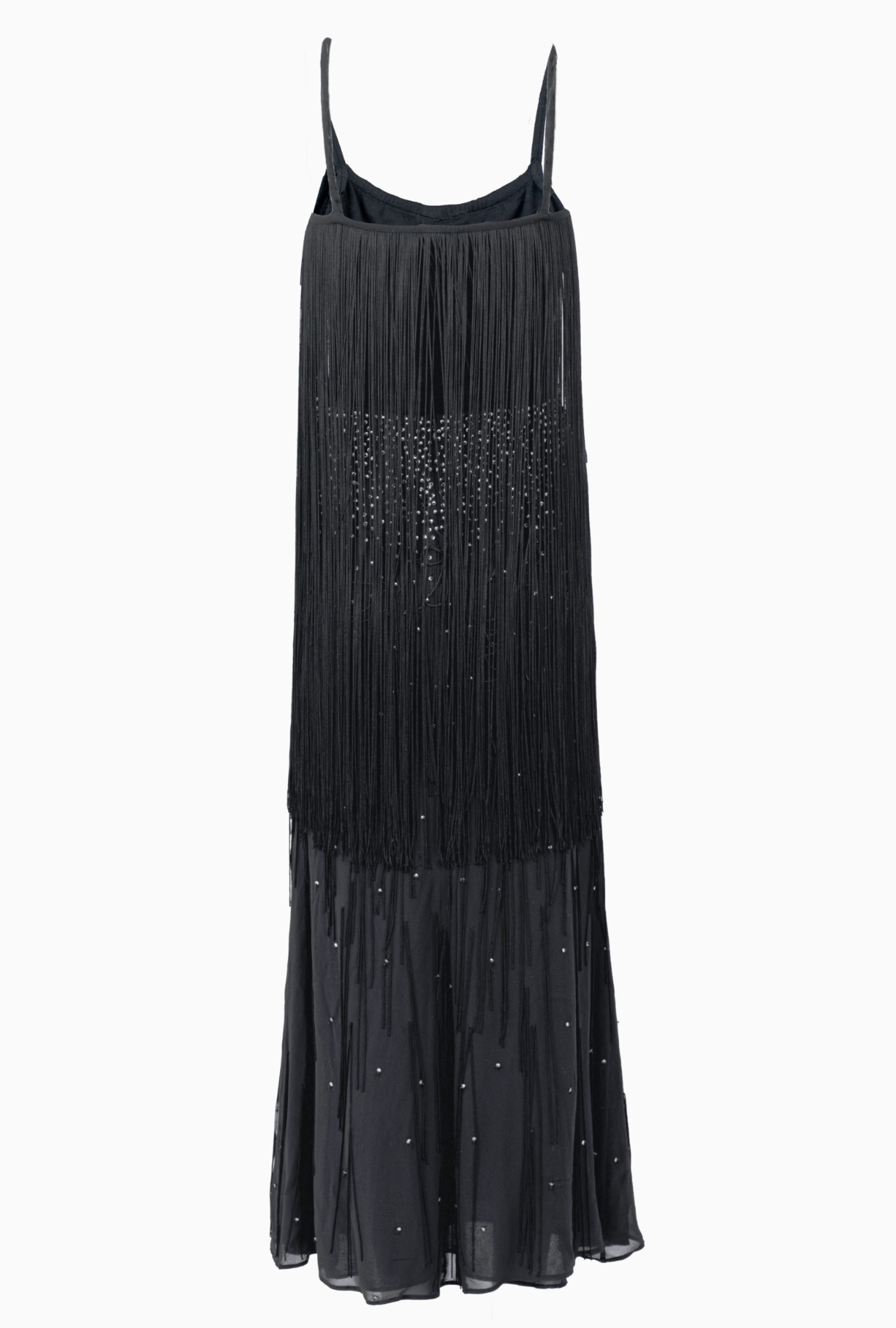 Valentino Noire à Franges Dress SS1997