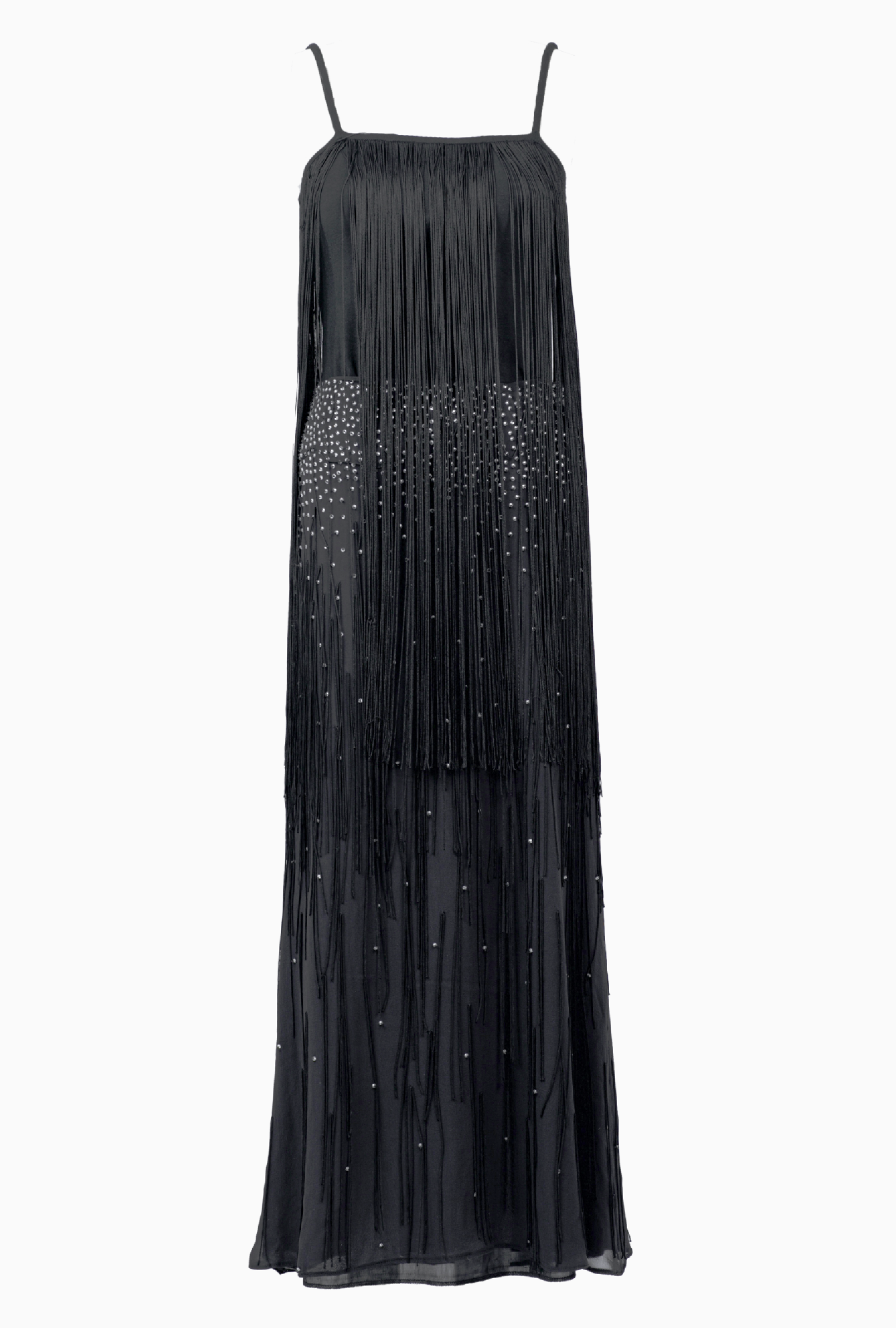 Valentino Noire à Franges Dress SS1997