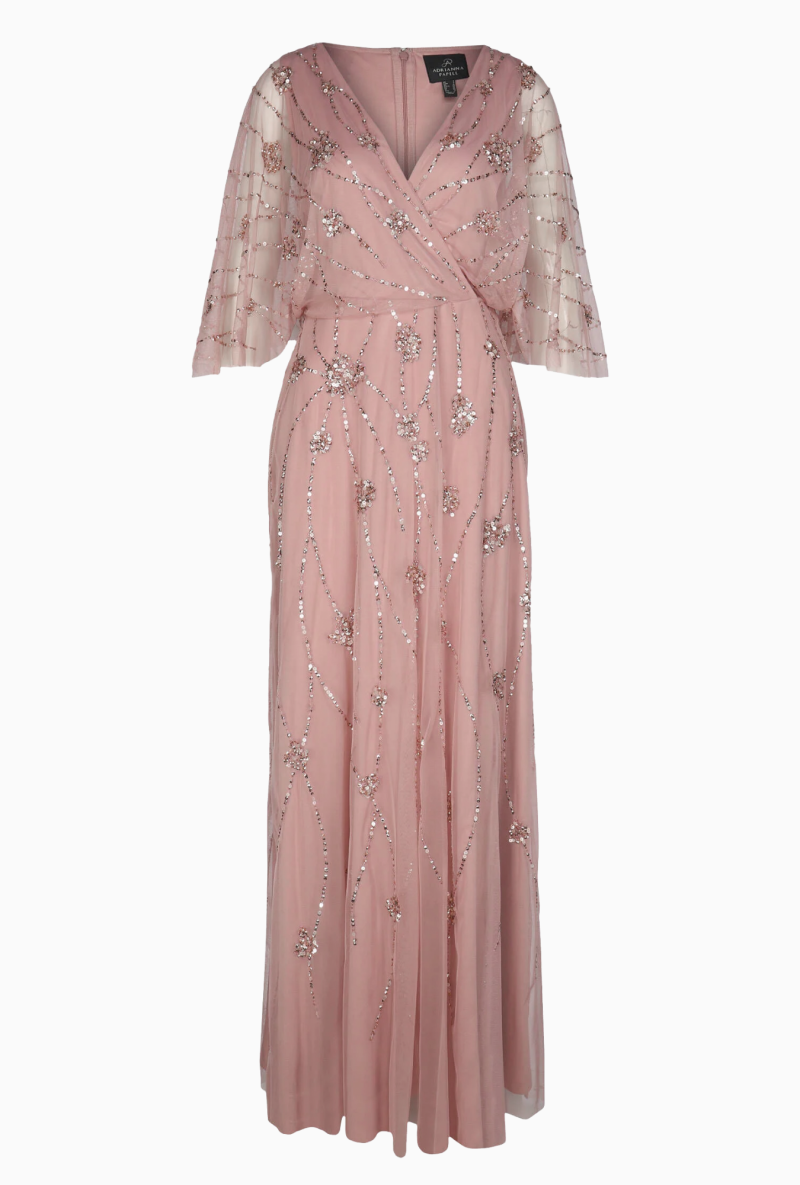 Adrianna Papell Powder Pink Pearl Dress