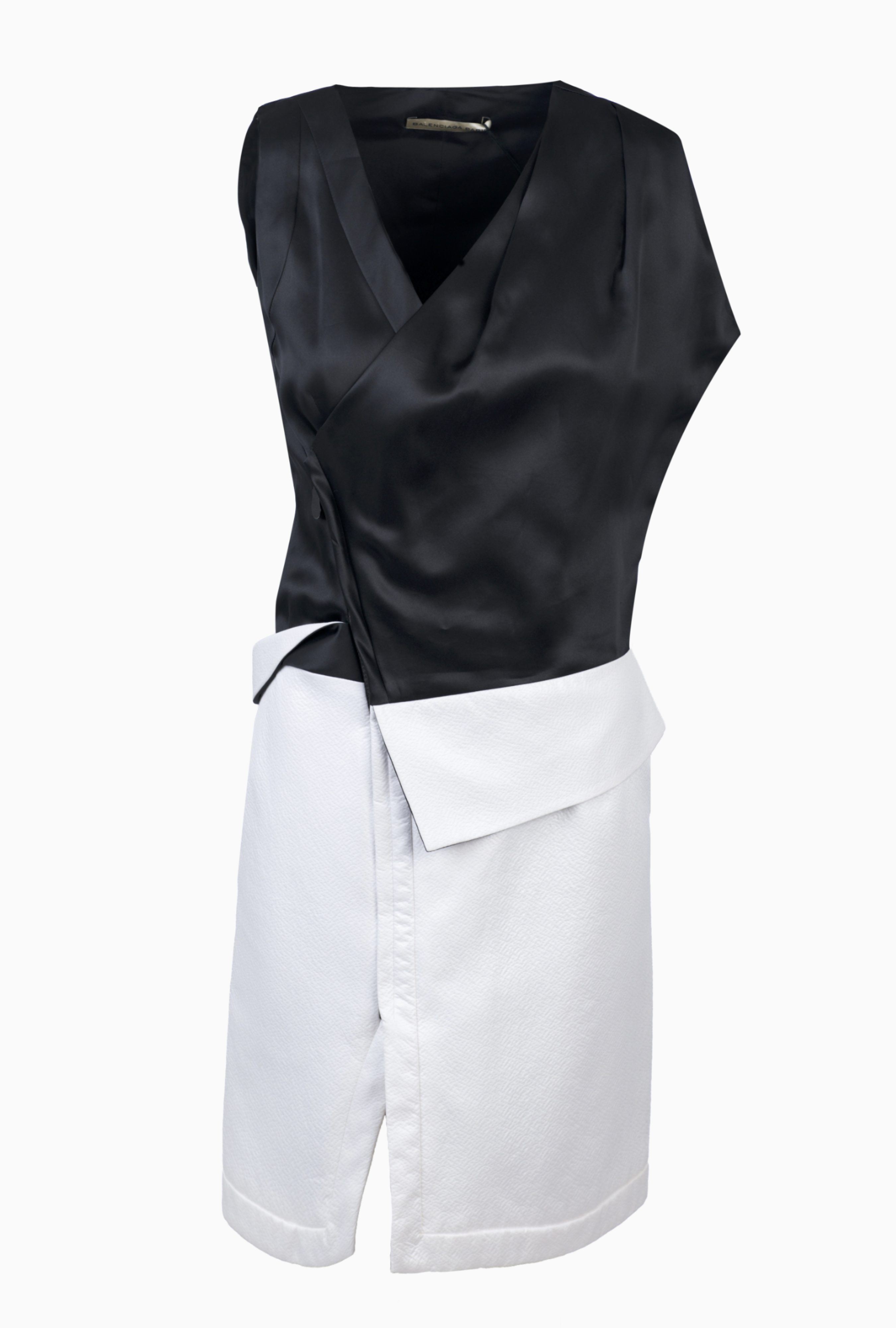Robe Balenciaga Bicolore Drapé 2010