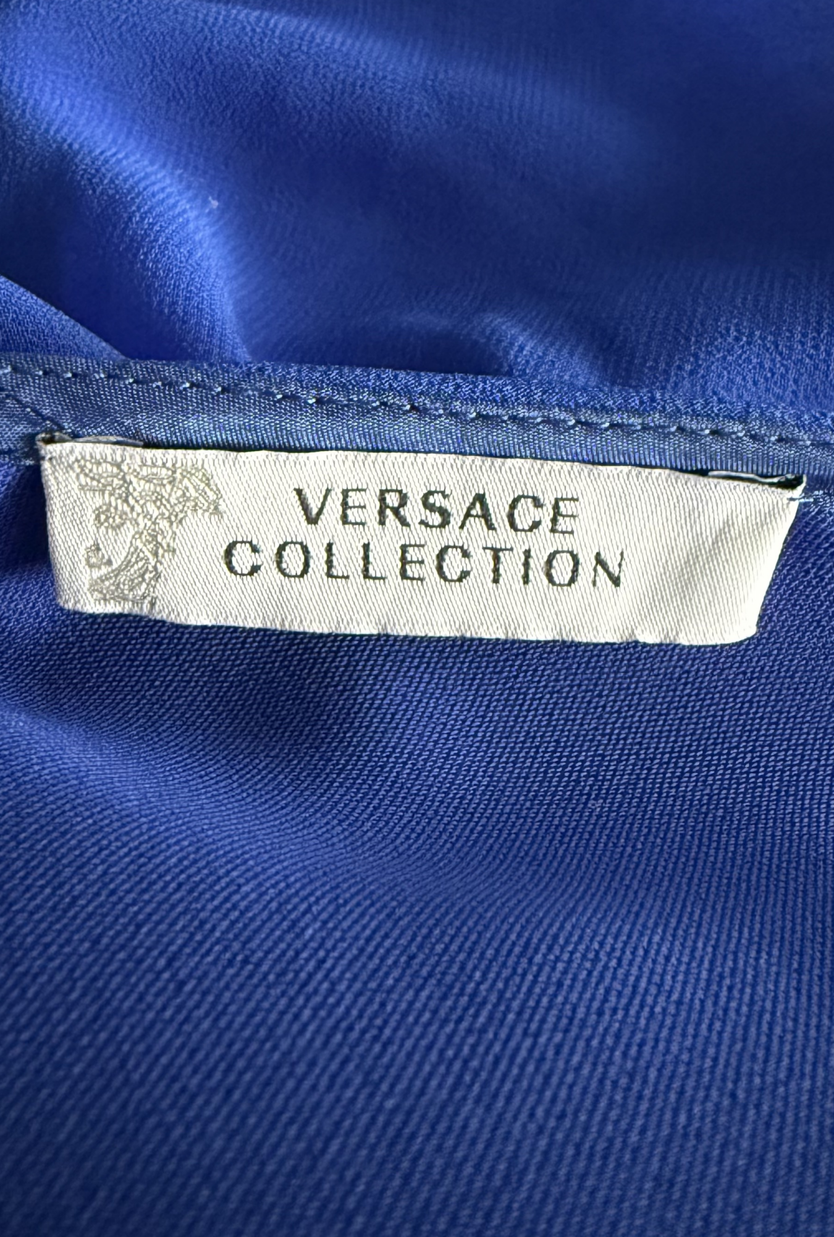 Versace Collection Dress Drapé Bleu 2018
