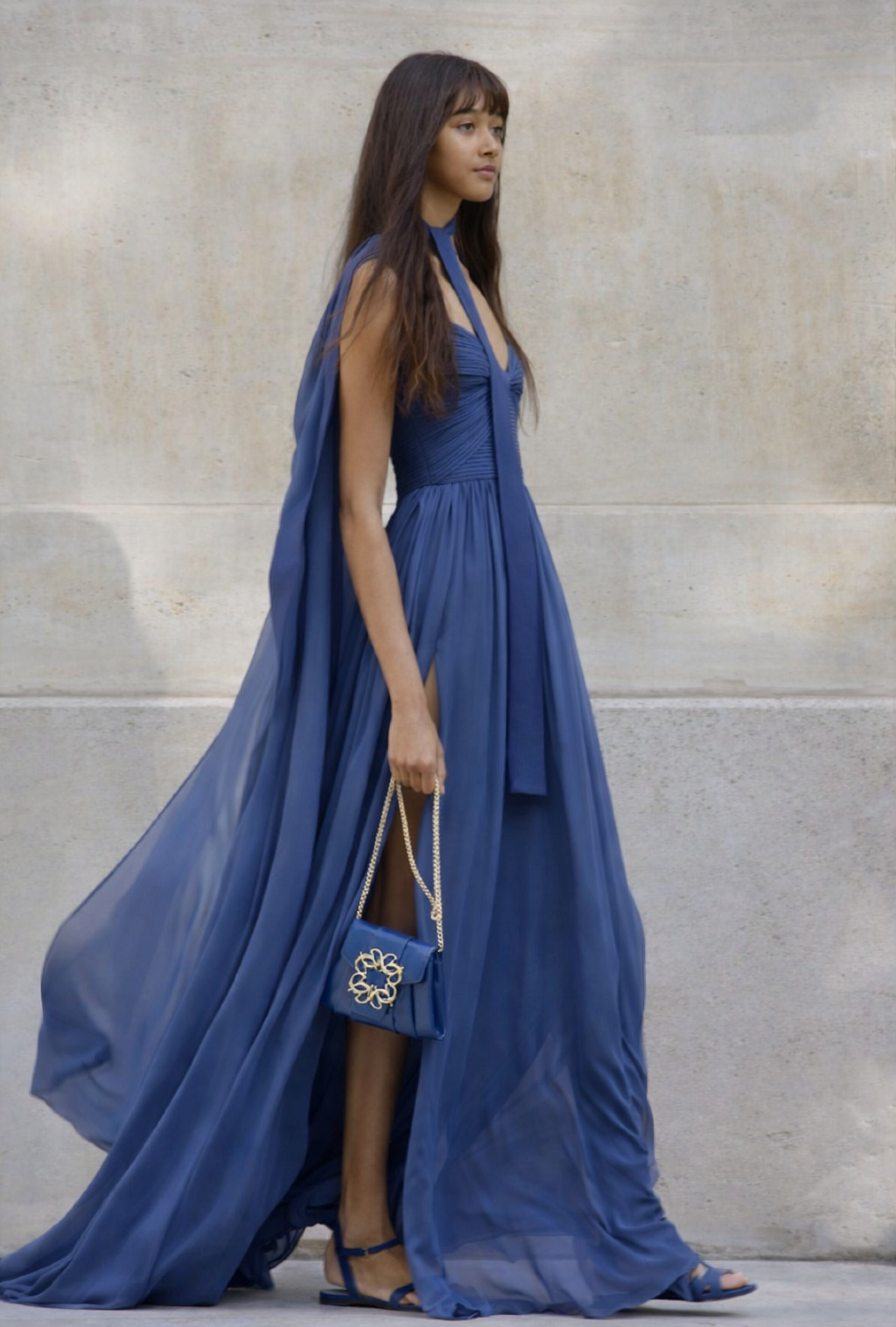 Elie Saab Crossover Neckline Dress SS2022