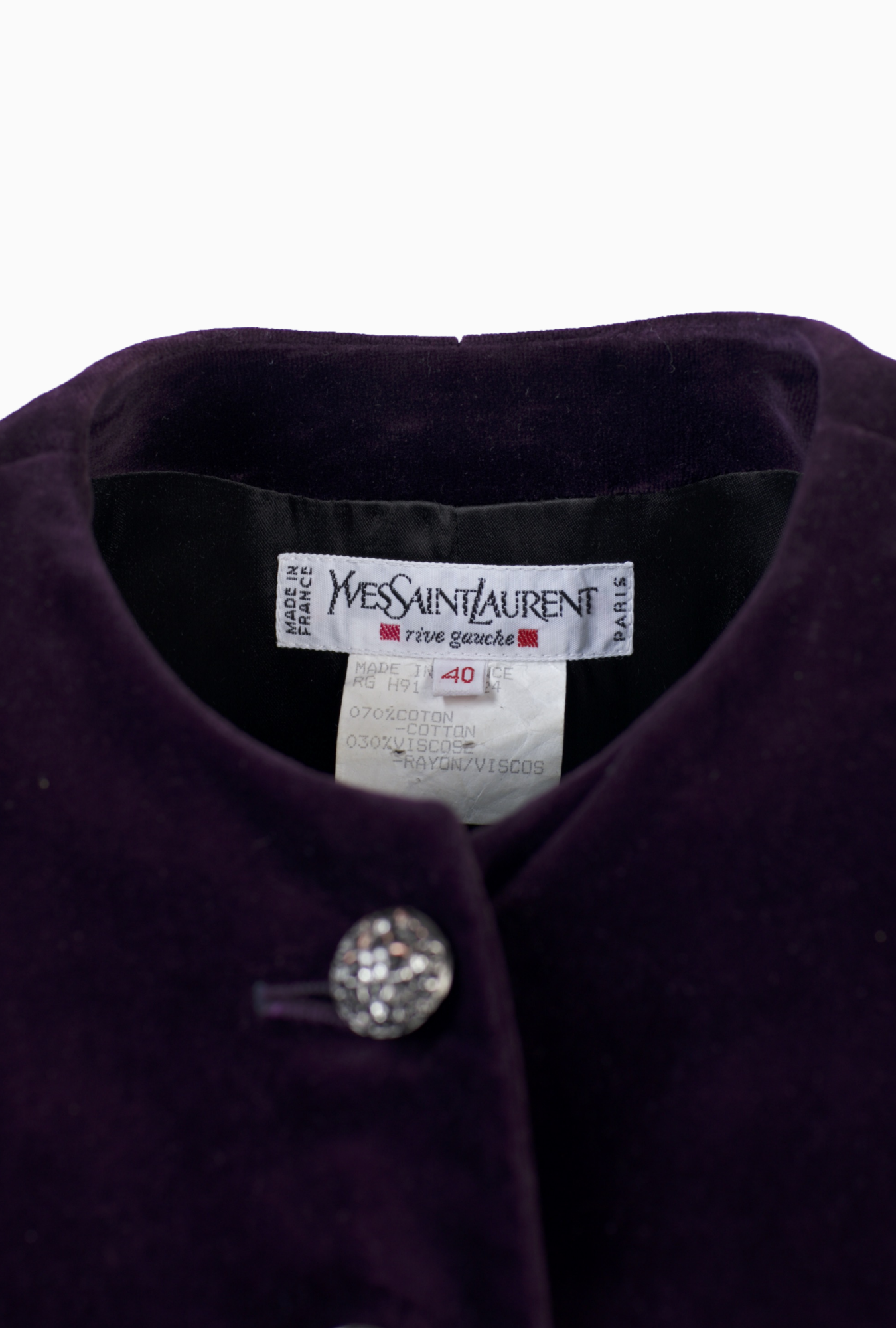 Yves Saint Laurent Purple Velvet Rive Gauche FW1991