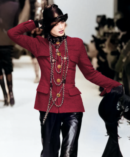 Veste Tweed Burgundy And Gold FW1992