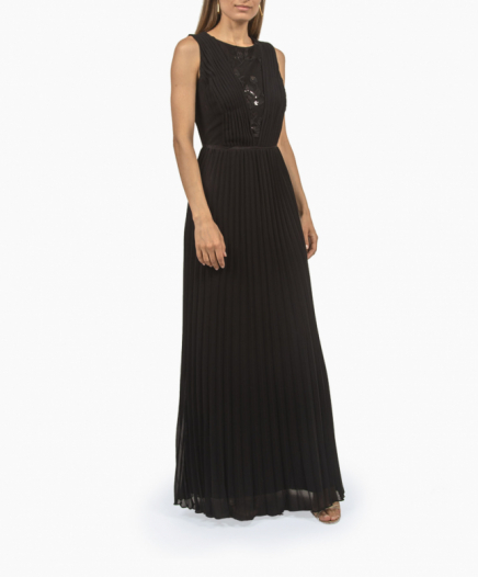 Robe Pleated Chiffon Gown