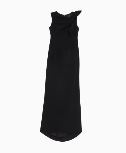 Robe Crêpe Envers Satin Noire