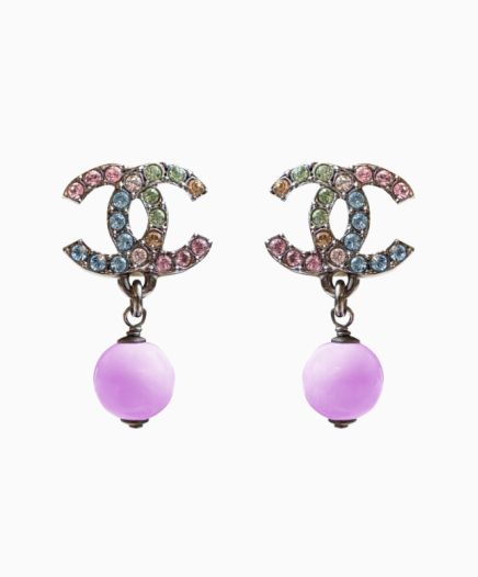 Boucles D'oreilles Double C Violette