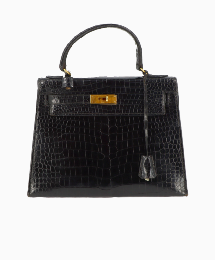 Sac Kelly Crocodile Noir