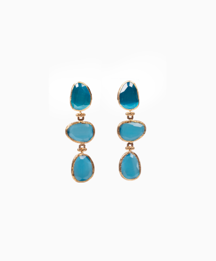 Boucles d'Oreilles Cat eyes Bleues