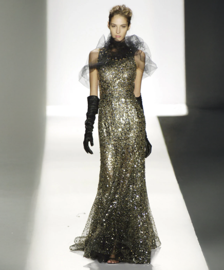 Robe Gold Sequin Runway