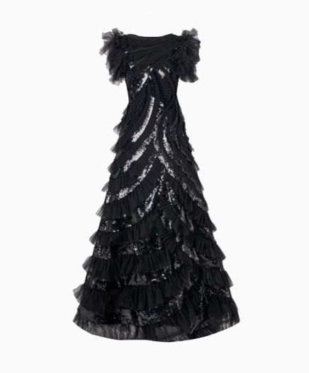 Robe Black Flounce