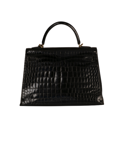 Sac Kelly Crocodile Noir