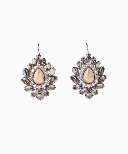 Boucles D'oreille Dormeuse Cristal Black