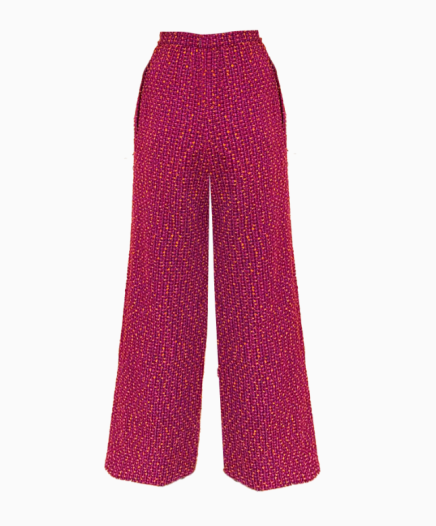 Pantalon Tweed Violet Et Blanc