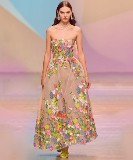 Robe Floral Appliqued