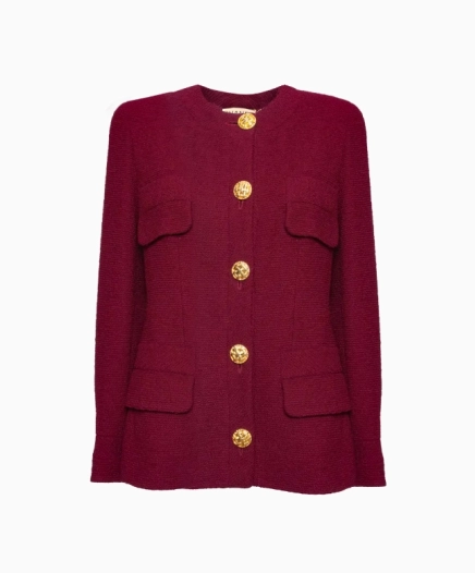 Veste Tweed Burgundy And Gold FW1992