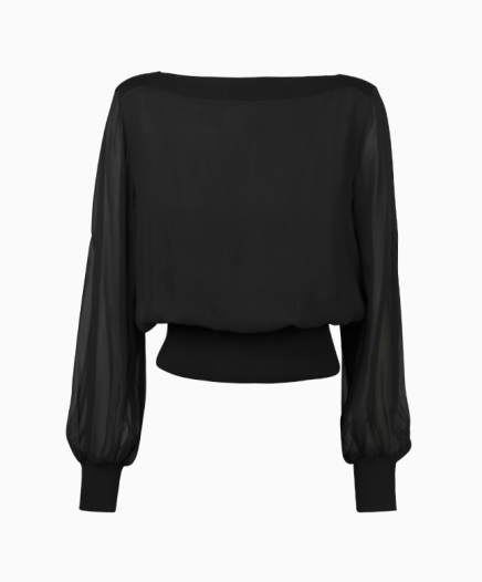 Top Mousseline Noire