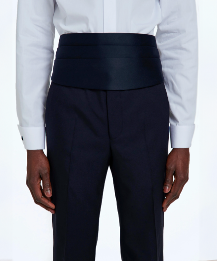 Ceinture Plissée Satin Bleu