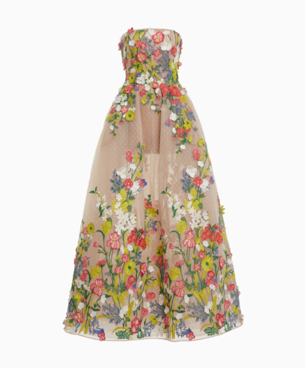 Robe Floral Appliqued