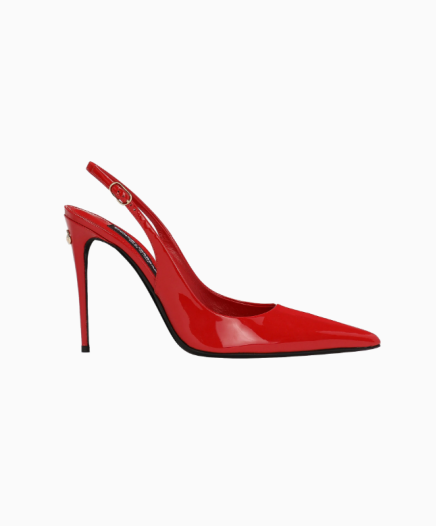 Chaussures Slingbacks en cuir verni