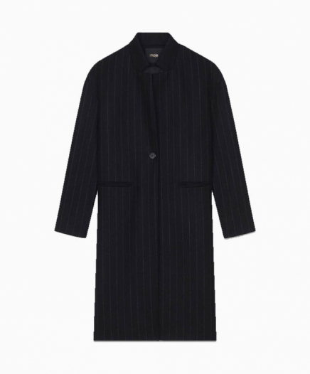 Manteau Droit à Fines Rayures