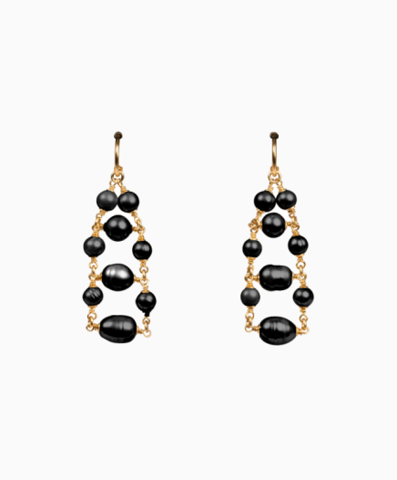 Boucles D'oreilles Rail Pop Corn Noir