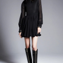 Robe Plumetis Résille Noire