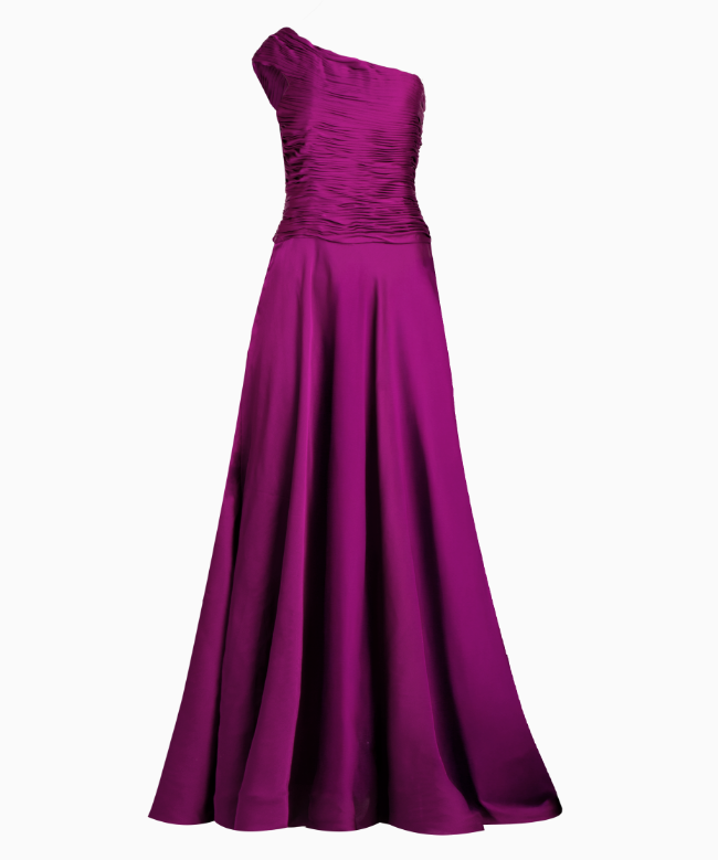 Location Robe Monique Lhuillier, modèle Purple Asymétrique Drapée