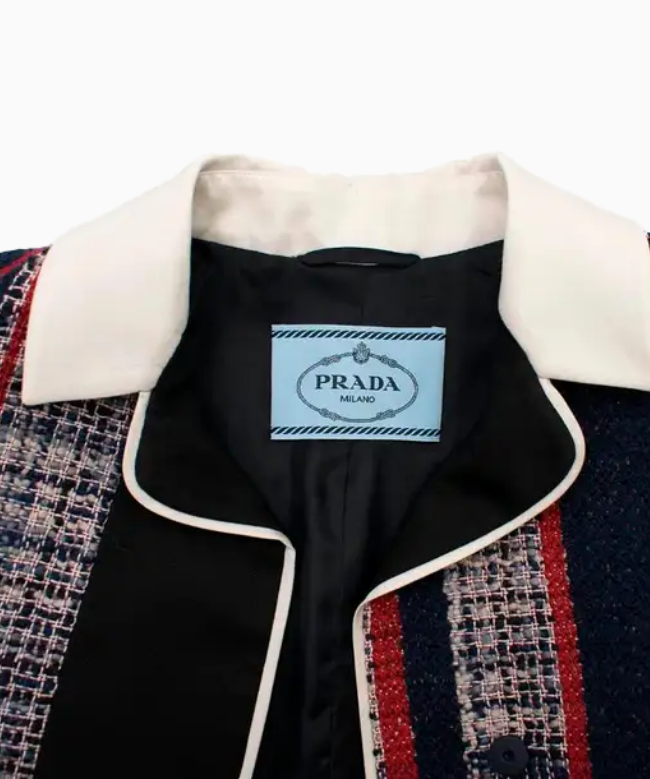 Location et Achat Veste Prada, modèle Tweed Rayé SS2016 5