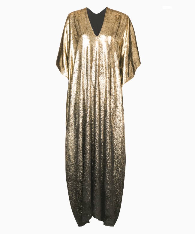 Location et Achat Robe Vintage, modèle Kaftan Lamé Doré 1