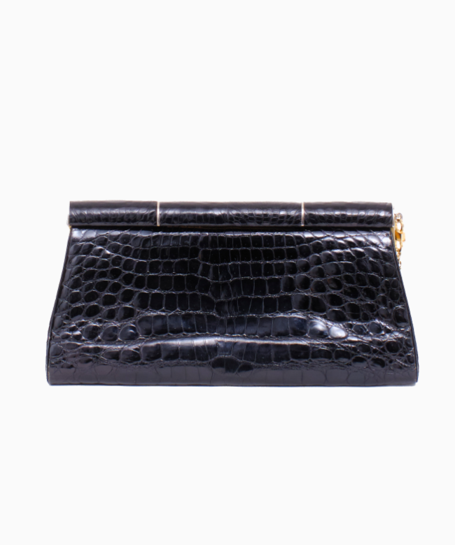 Location Pochette Loewe, modèle Cuir Crocodile Noir 2