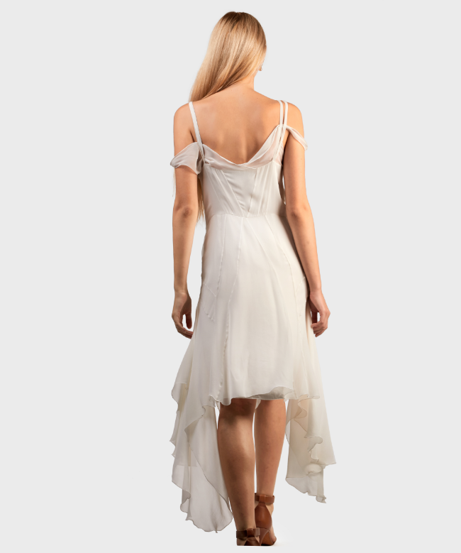 Location Robe John Galliano, modèle Mousseline Blanche 3