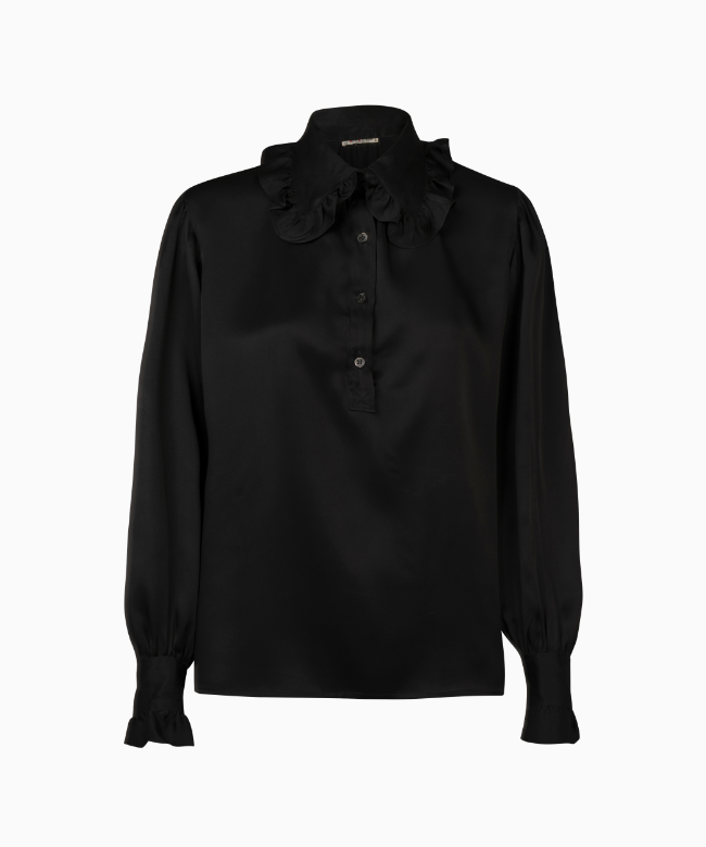Location et Achat Chemise Yves Saint Laurent, modèle Col Volant Noir 1