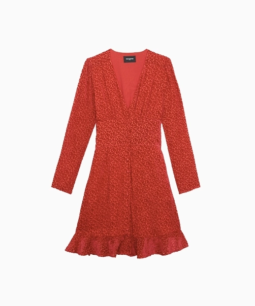 Location Robe The Kooples Rouge Smockée 1