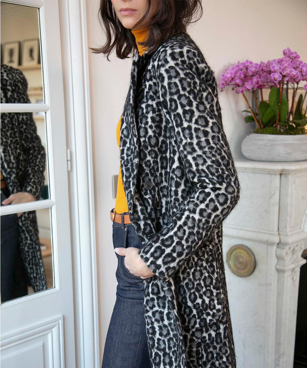 Location MICHAEL KORS Jacquard Leopard manteau 3