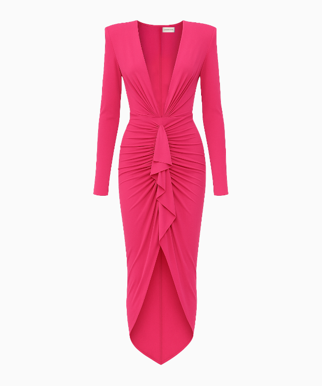 Location et Achat Robe Alexandre Vauthier, modèle Drapé Fuchsia