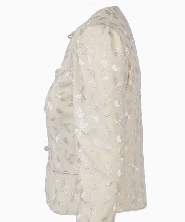 Location et Achat veste Oscar De La Renta, modèle Ivoire Brodé 3