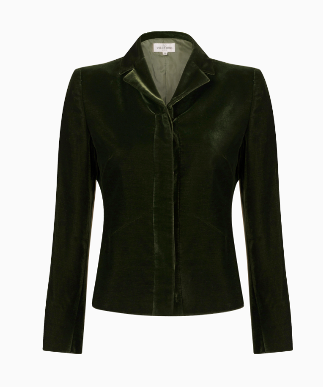 Location et Achat Veste Valentino, modèle Velours Vert 1