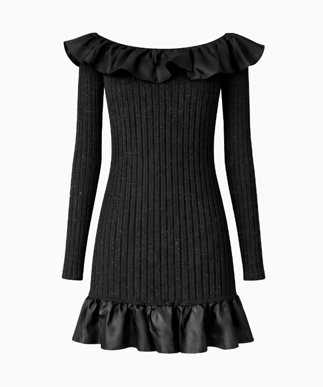 Location et Achat Robe Ungaro, modèle Maille Bardot à Volants 2