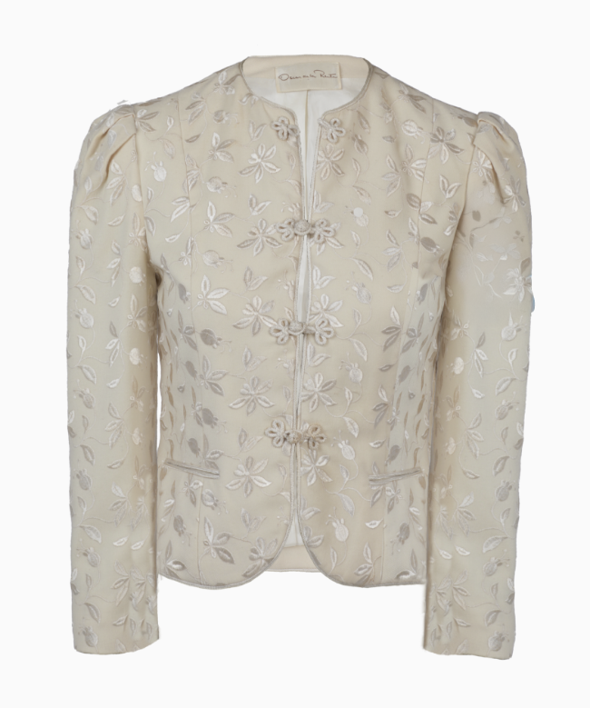 Location et Achat veste Oscar De La Renta, modèle Ivoire Brodé 1