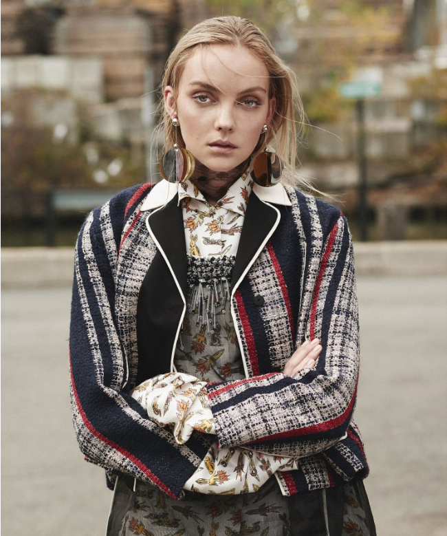 Location et Achat Veste Prada, modèle Tweed Rayé SS2016 7
