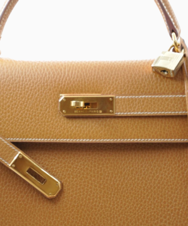 Achat Sac Hermès, modèle Sac à main Hermès Kelly 32 cm en cuir Courchevel gold 2