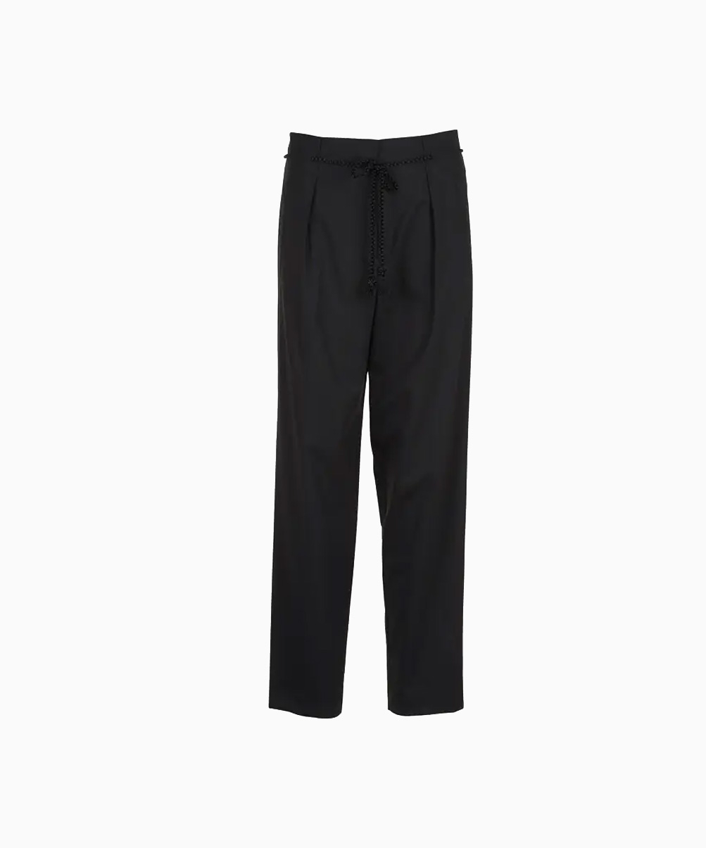 Location pantalon POMANDERE Pantalon carotte taille haute en crêpe 1