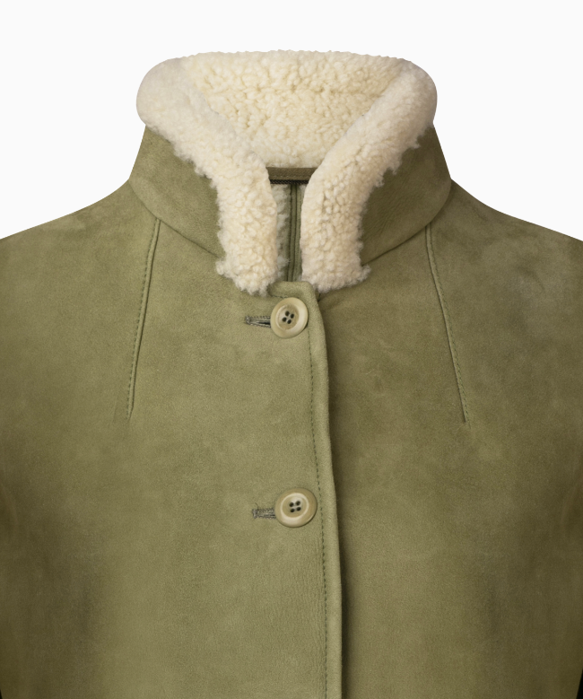 Achat Manteau Ermanno Scervino, modèle Shearling Vert Circa 2010 3