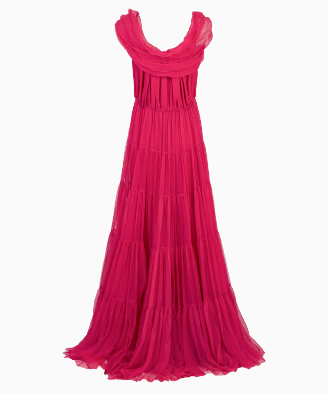 Location et Achat Robe Yves Saint Laurent, modèle Fushia Mousseline 2012 2