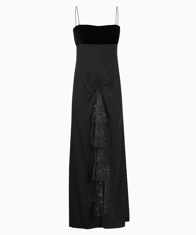 Location Robe Valentino, modèle Ruffle Embellished Black 1