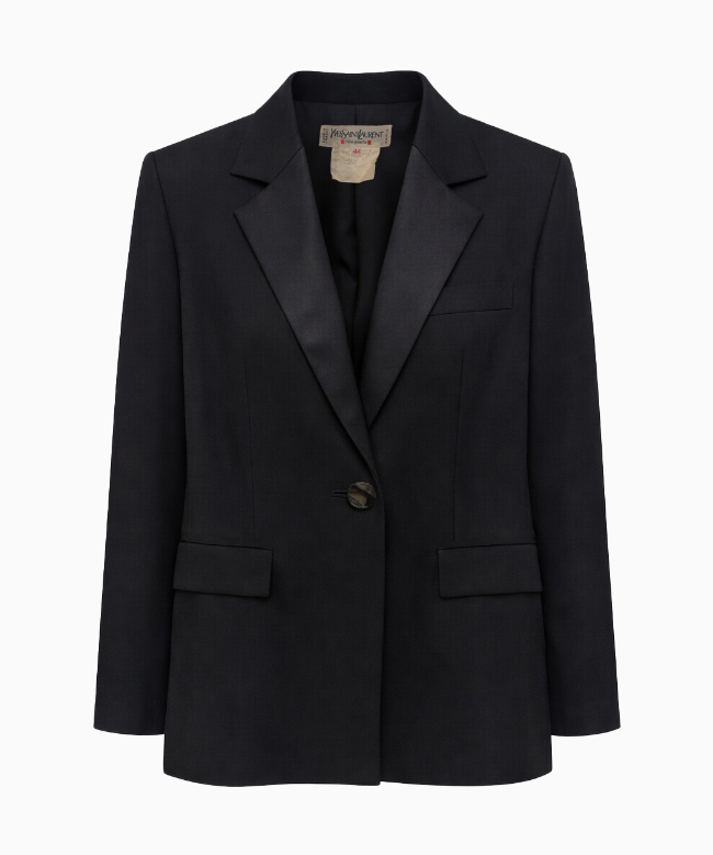Location et Achat Veste Yves Saint Laurent, modèle Blazer noir classique structuré FW2000 2