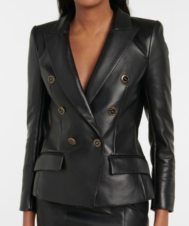 Location et Achat veste Alexandre Vauthier, modèle Smoking Cuir Noir 3