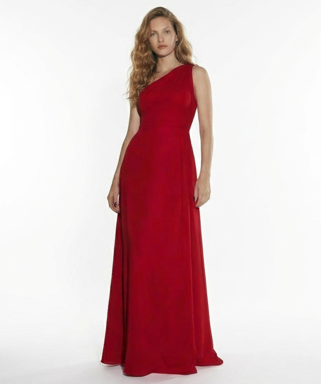 Location et Achat Robe Valentino, modèle One-Shoulder Rouge 2